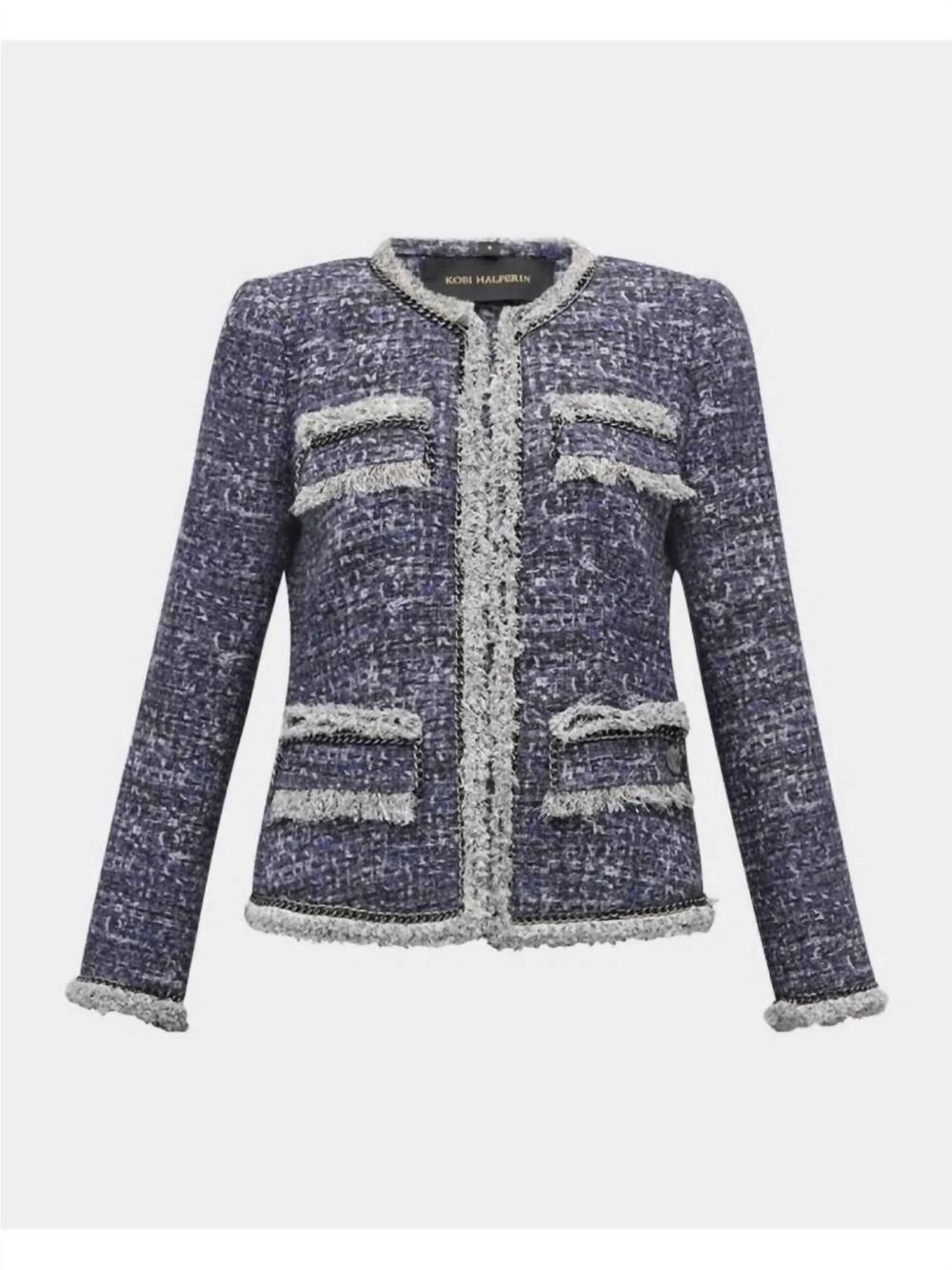NEW KOBI HALPERIN women's keoton jacket in blue